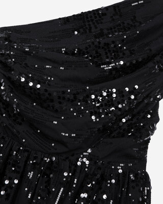 Short black sequin dress