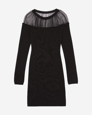 Short black ruched dress