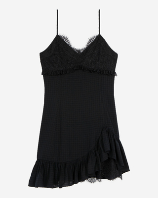 Short dress with black lace