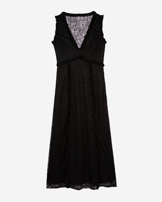 Long dress with black lace