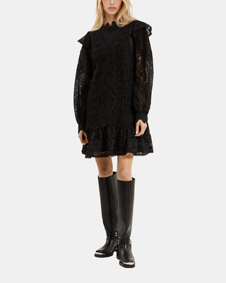 Short black lace dress