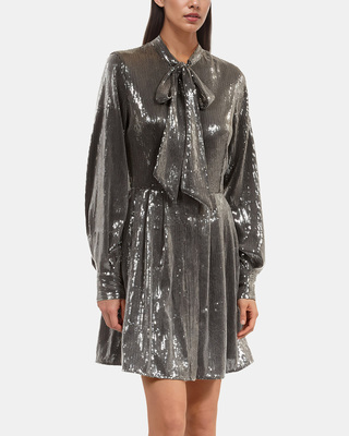 Grey sequin short dress