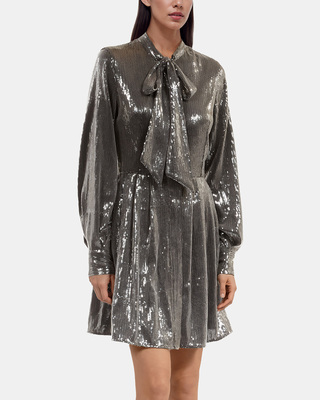 Grey sequin short dress