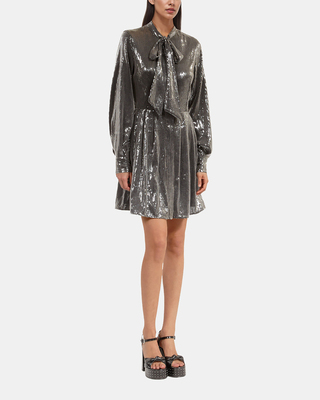 Grey sequin short dress