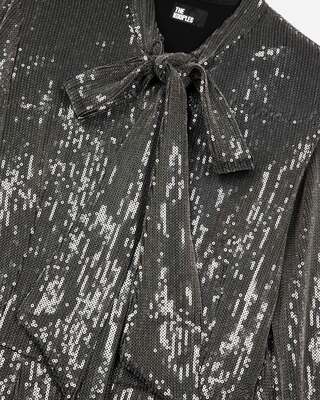 Grey sequin short dress