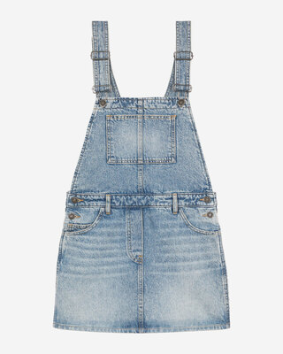 Short denim dungaree dress