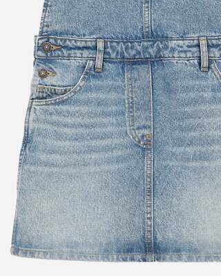 Short denim dungaree dress