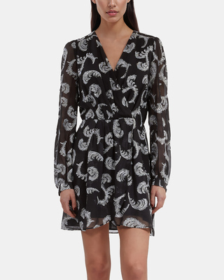 Short black wrap dress
