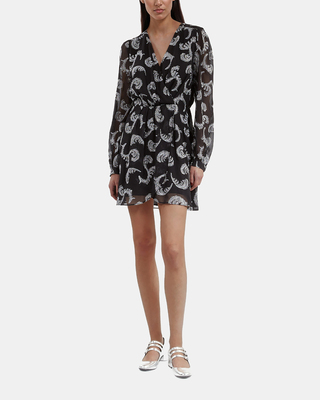 Short black wrap dress
