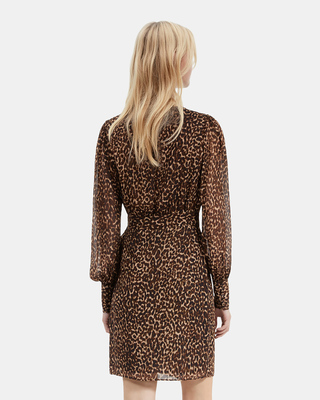 Short leopard print wrap dress