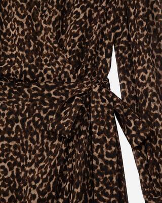 Short leopard print wrap dress