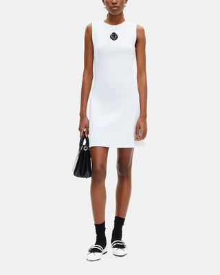 Short dress with white logo