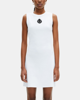 Short dress with white logo