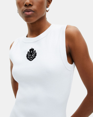 Short dress with white logo