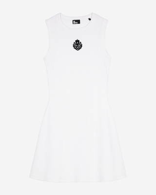 Short dress with white logo