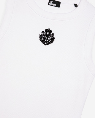 Short dress with white logo