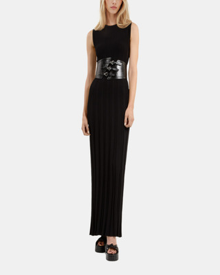 Black mesh maxi dress