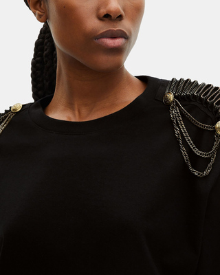 Short dress with black chains