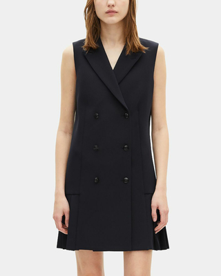 Short navy suit dress