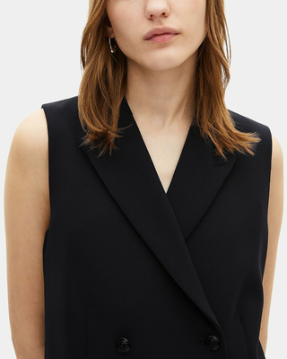 Short navy suit dress