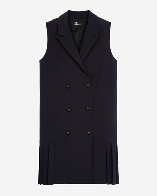 Short navy suit dress