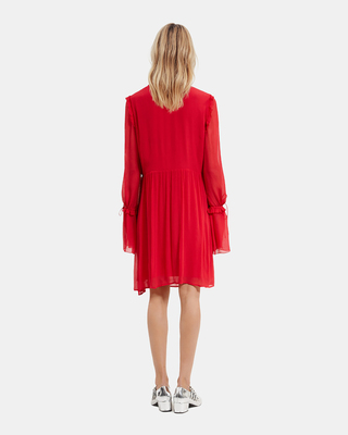 Short dress with red ruffles