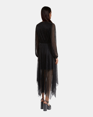 Long black pleated dress