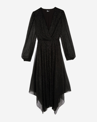 Long black pleated dress