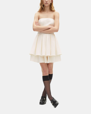 Short ecru bustier dress
