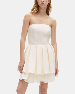 Short ecru bustier dress