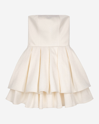 Short ecru bustier dress