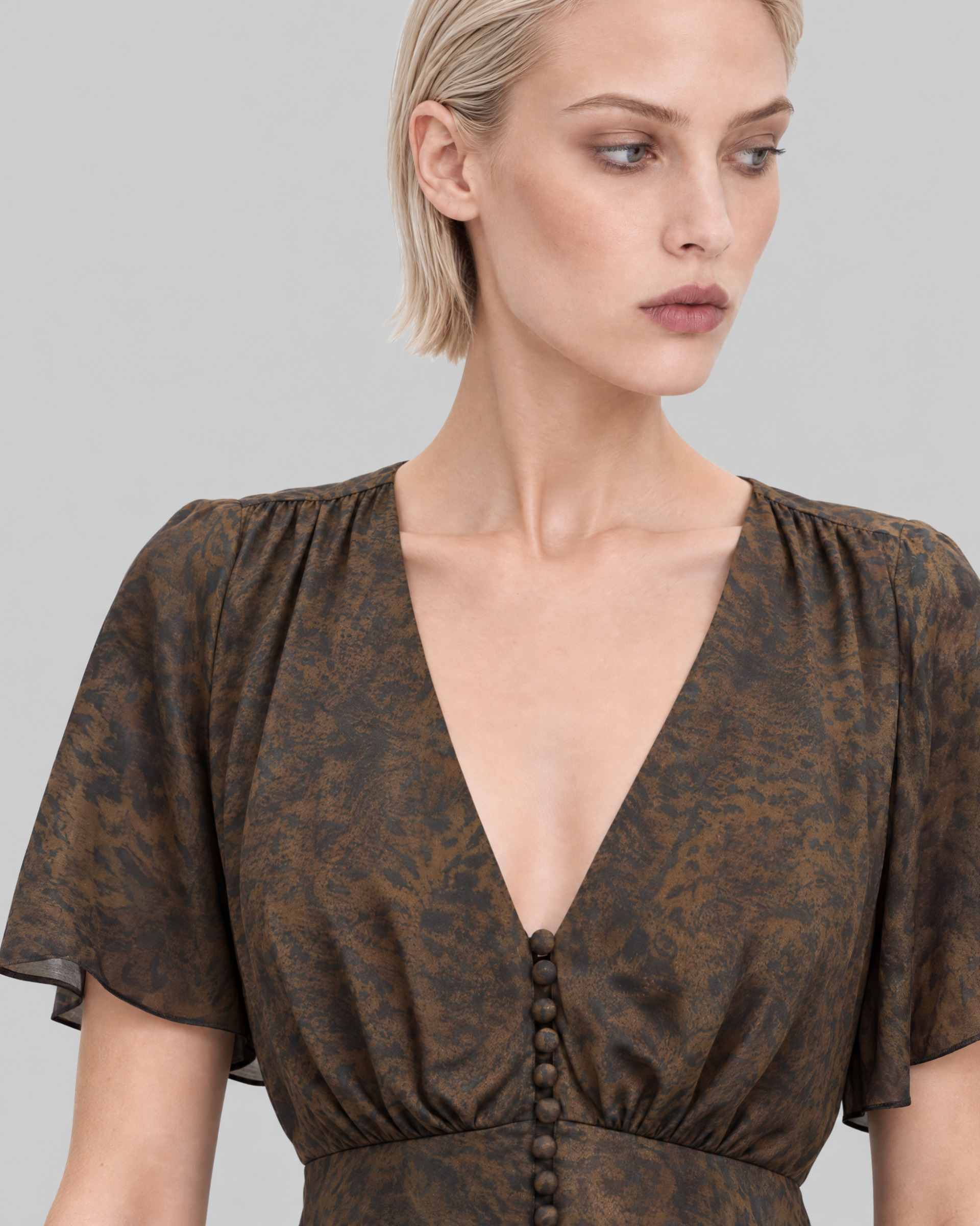 Brown leopard-print maxi dress