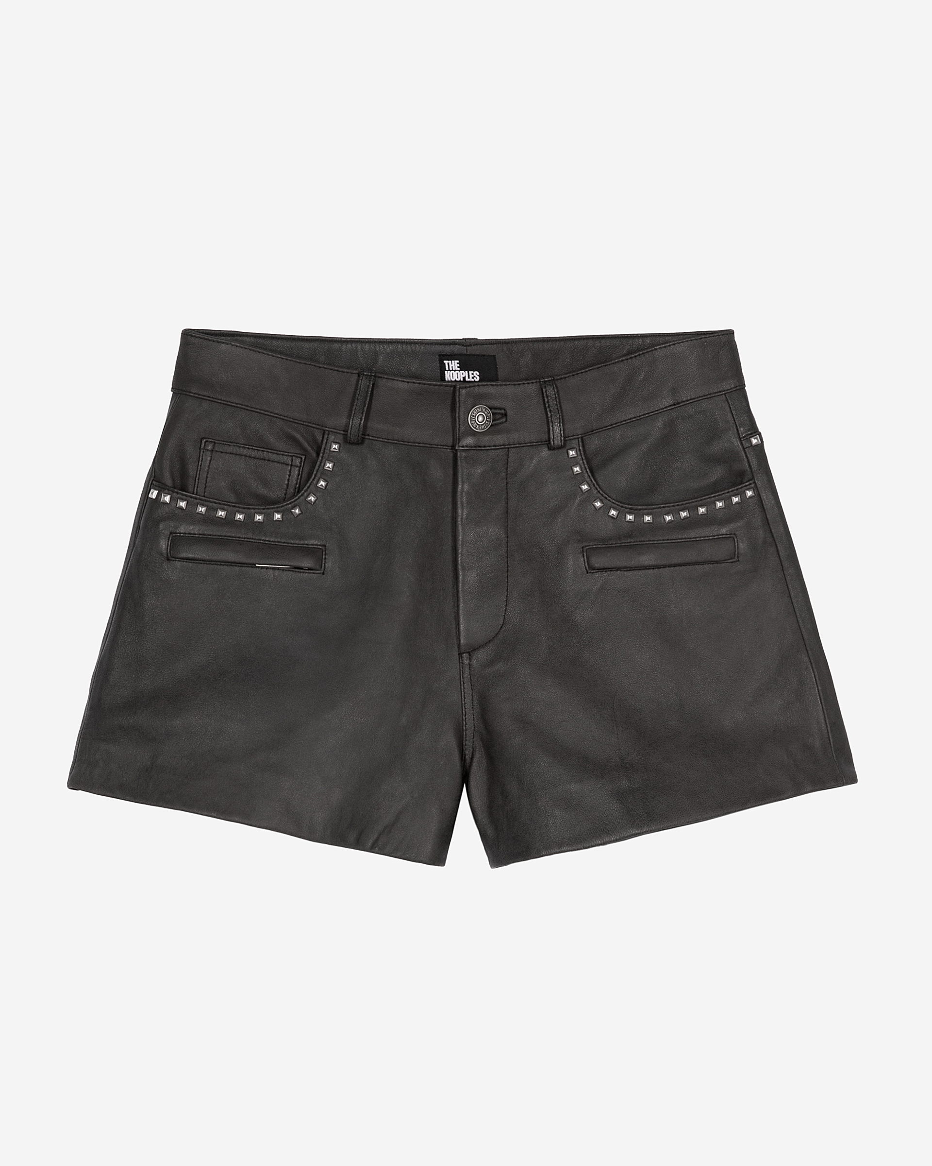 Black leather shorts