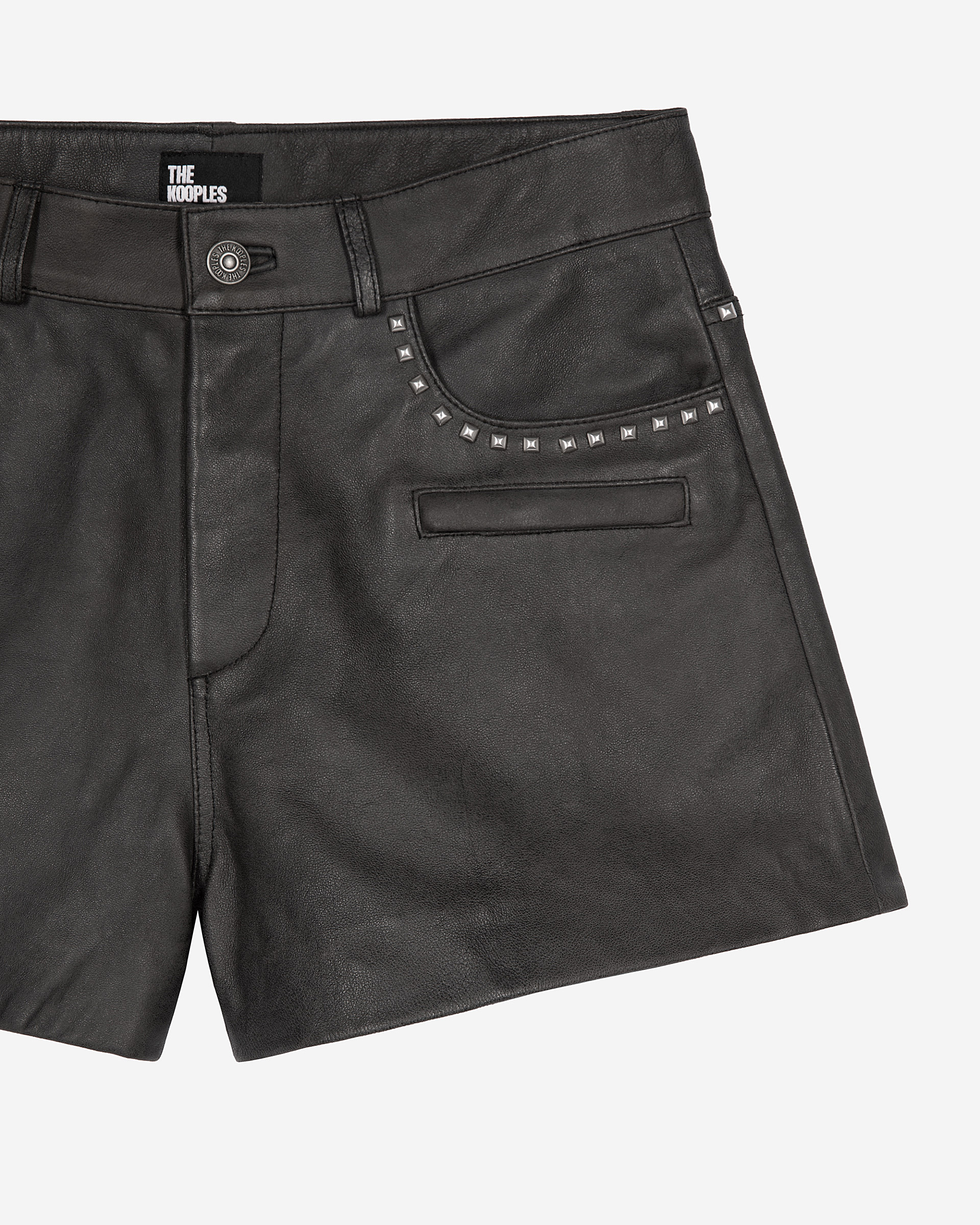 Black leather shorts