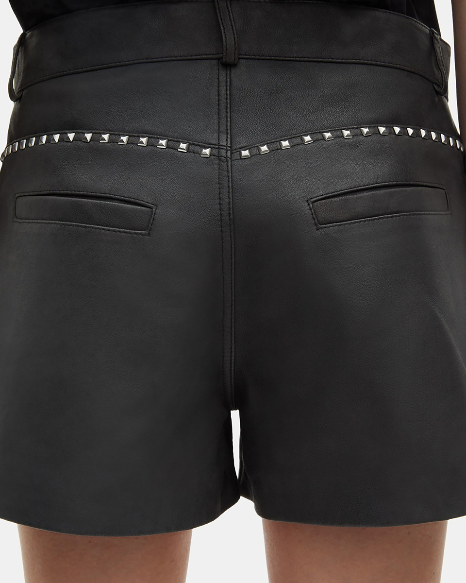 Black leather shorts