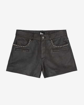 Black leather shorts