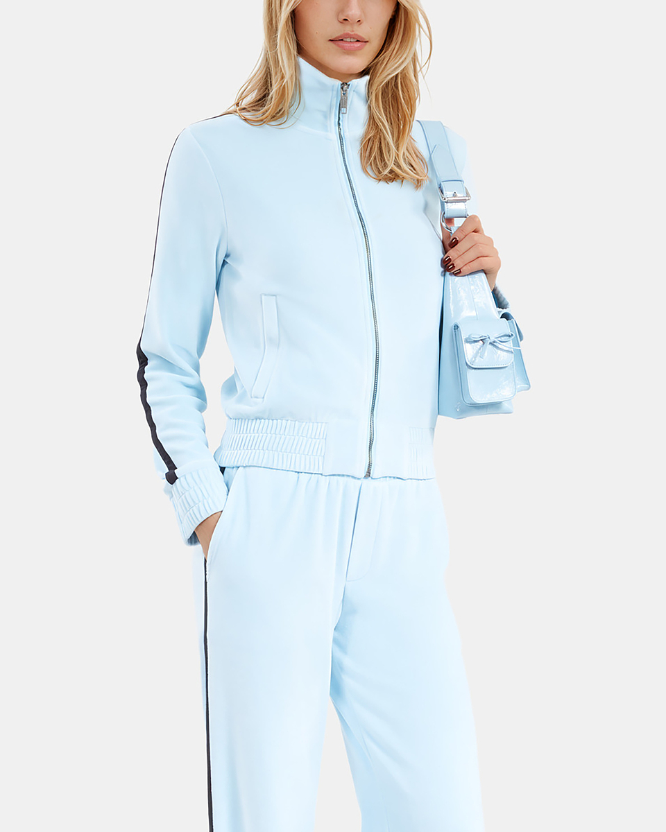 Light blue velvet sweatshirt