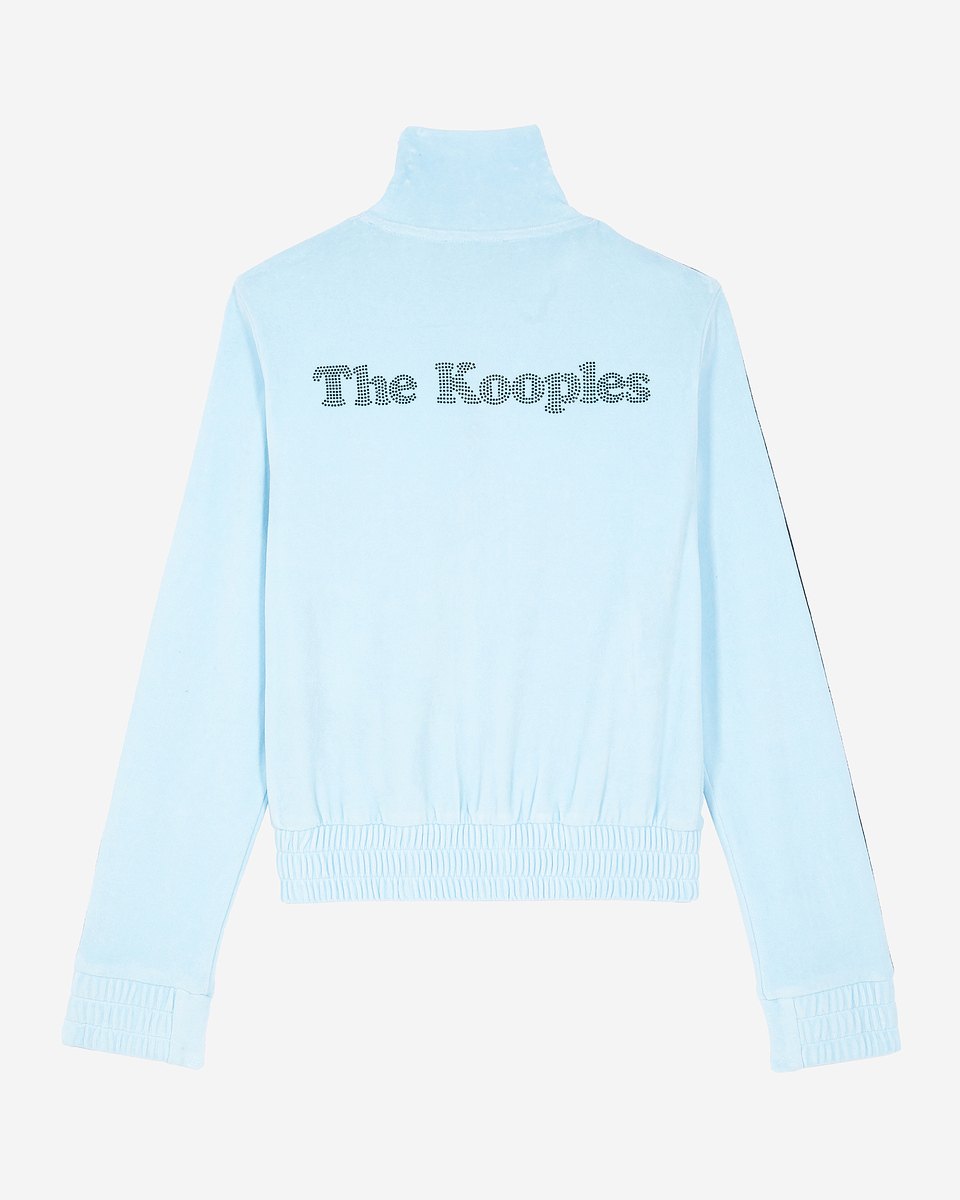 Light blue velvet sweatshirt