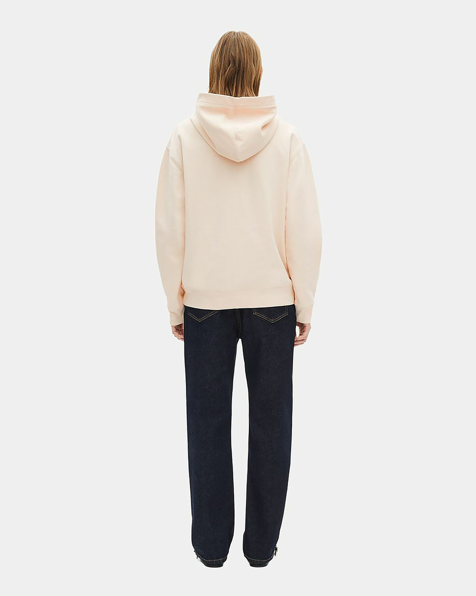 Ecru hooded sweatshirt with screen print