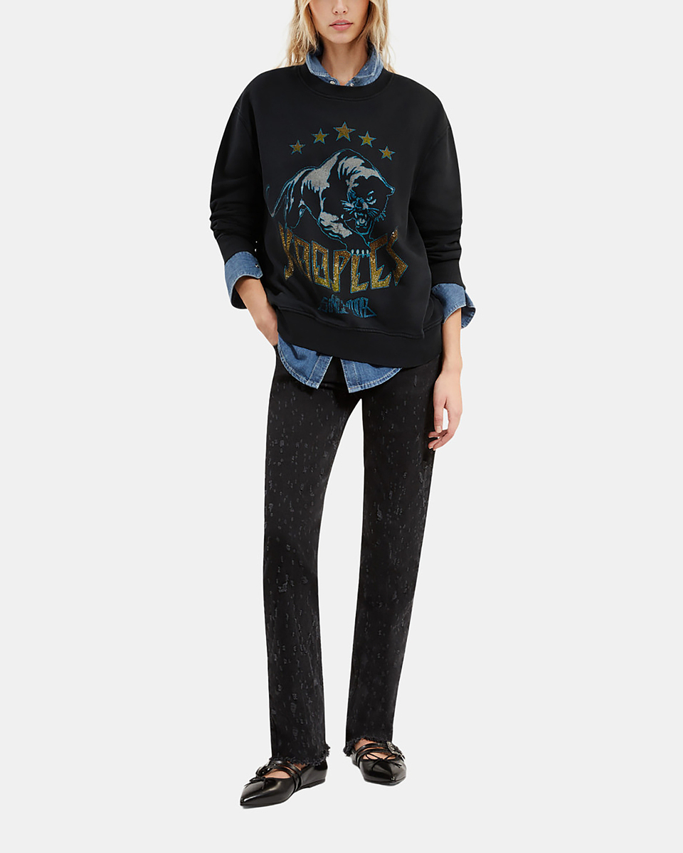 Sweatshirt with black screen printing