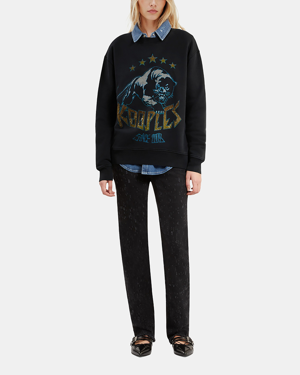 Sweatshirt with black screen printing