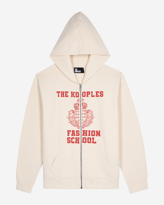 Ecru hooded sweatshirt with screen print