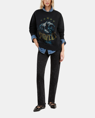 Sweatshirt with black screen printing