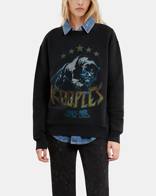 Sweatshirt with black screen printing