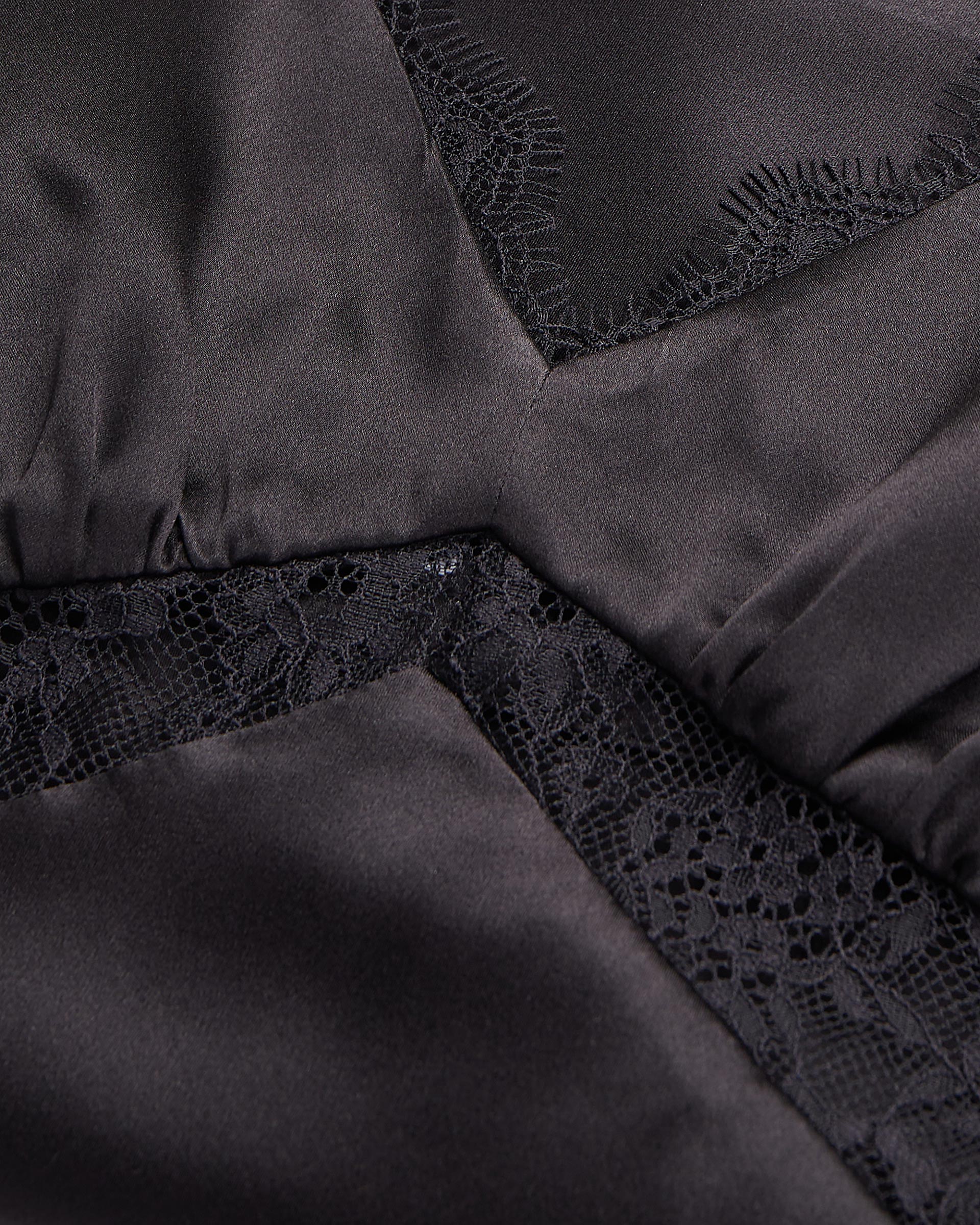 Black silk camisole with lace