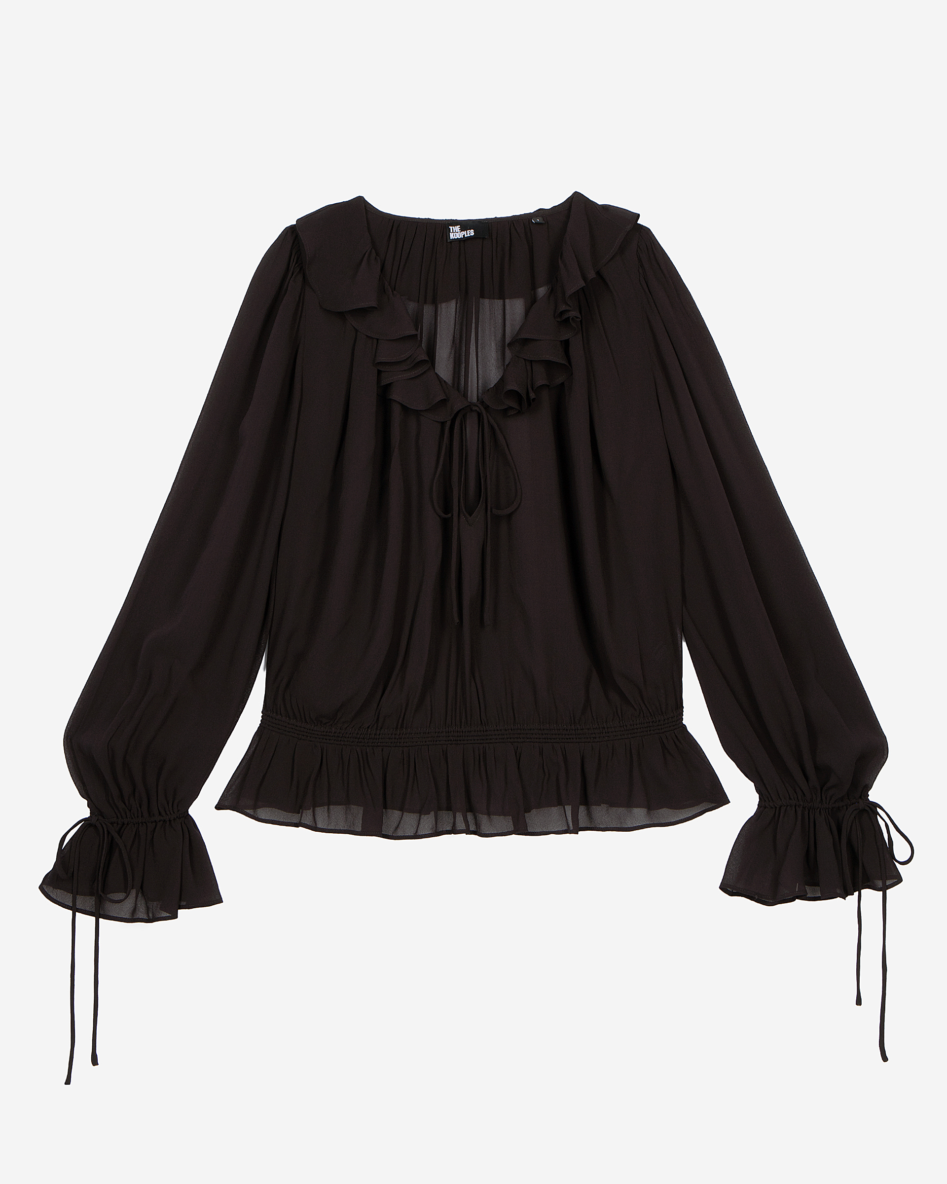 Black blouse with ruffles