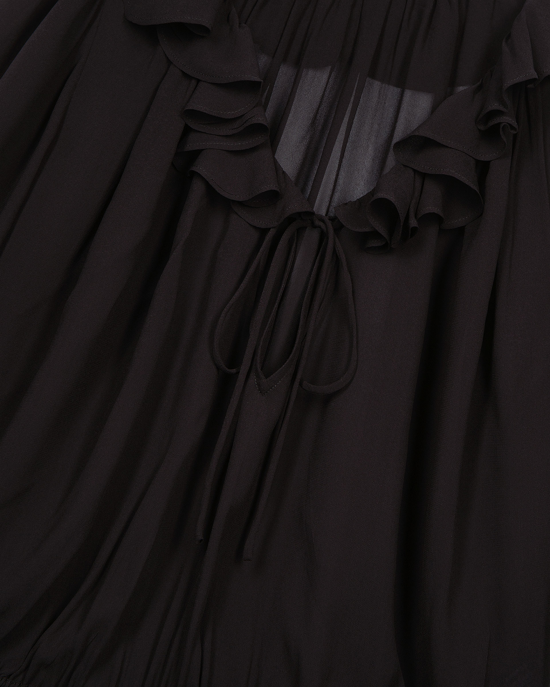 Black blouse with ruffles