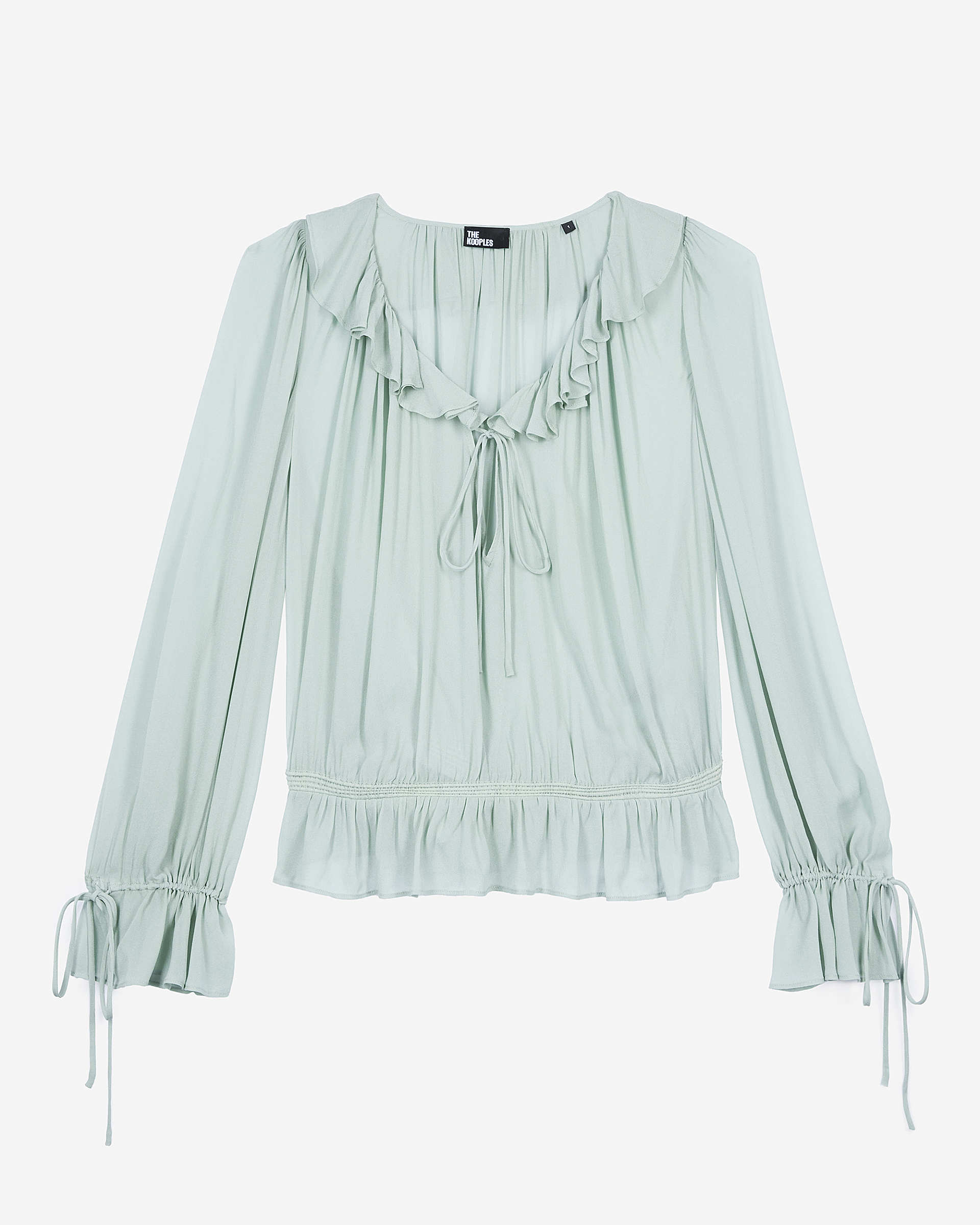 Blue blouse with ruffles
