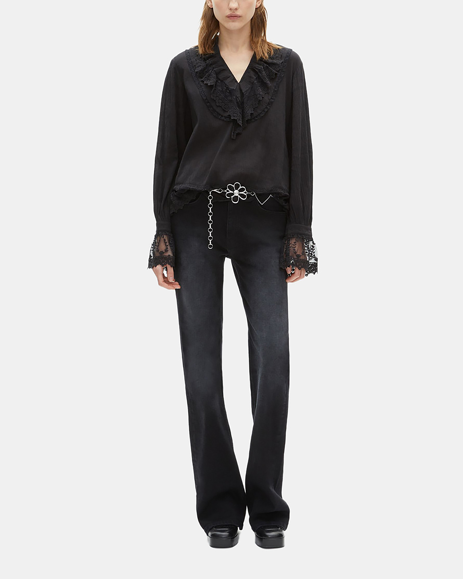 Blouse with black guipure