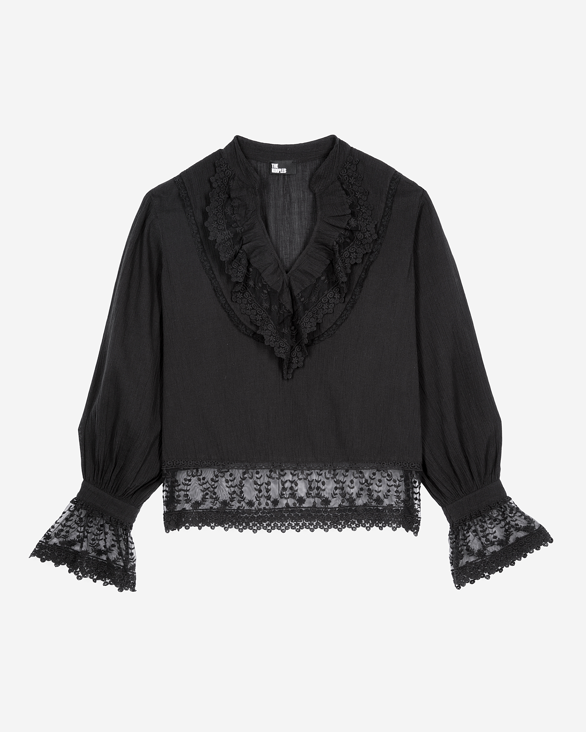Blouse with black guipure